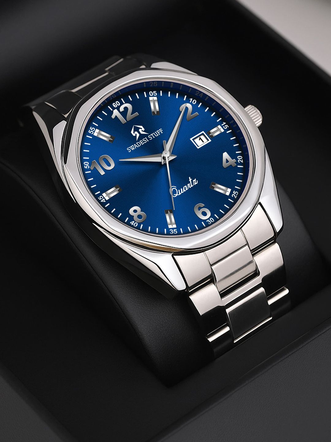 SWADESI STUFF Men Round Dial Analogue Watch BOSS BLUE-picture-19