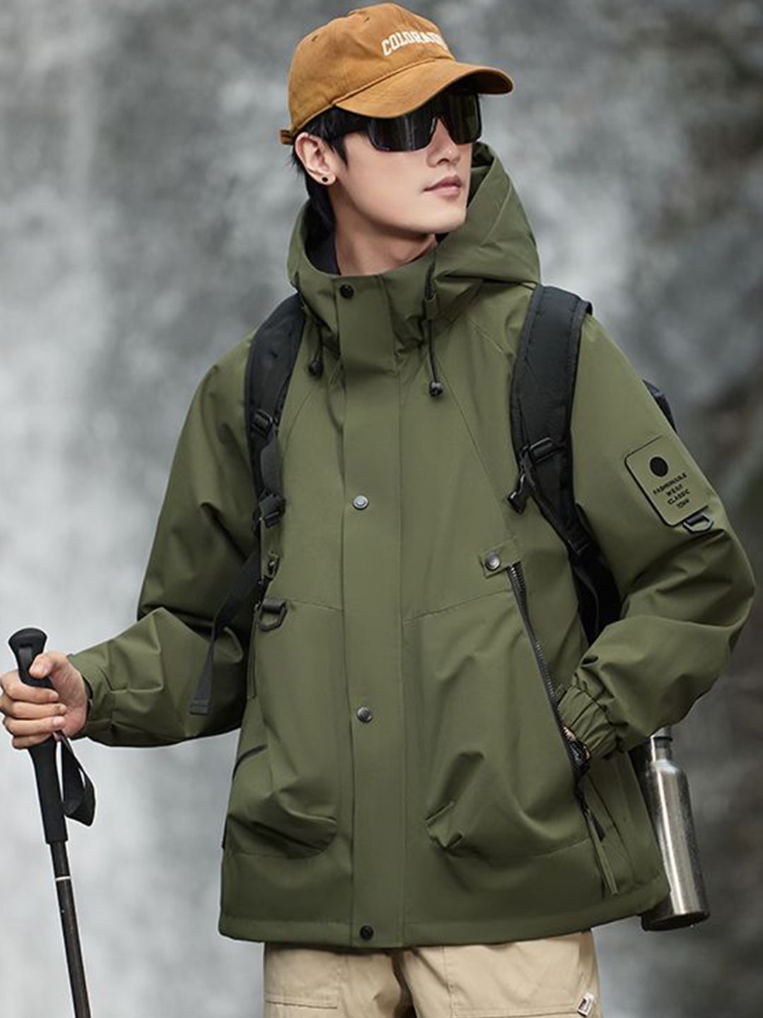 StyleCast x Revolte Men Hooded Solid Windcheater Tailored Jacket-image-34