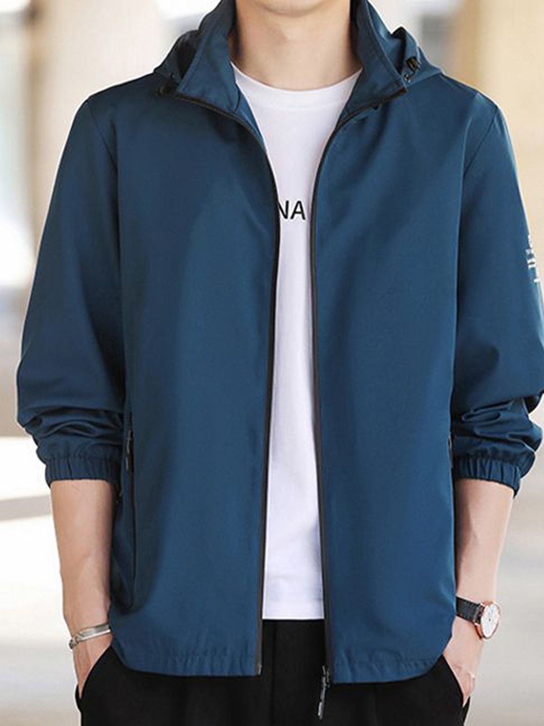 StyleCast x Revolte Men Hooded Solid Windcheater Tailored Jacket-picture-22