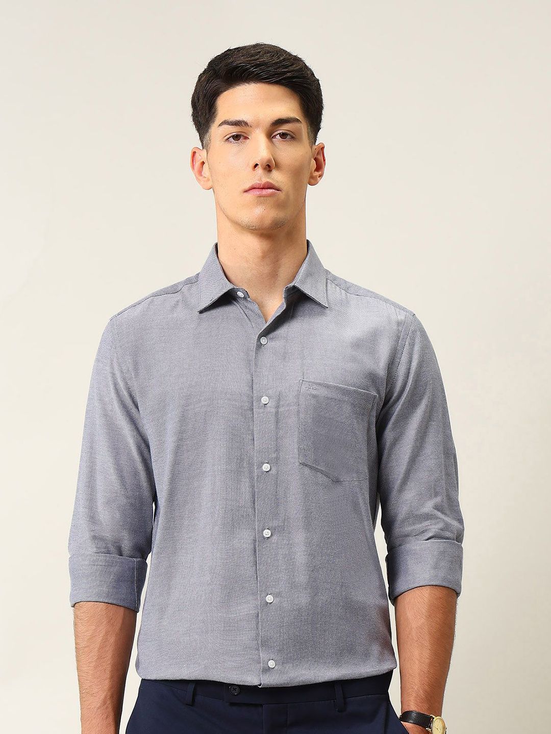 Arrow Men Liberty Classic Fit Textured Spread Collar Pure Cotton Formal Ceremony Shirt-picture-22