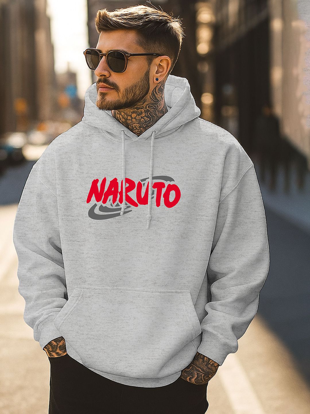 Triptee Men Naruto Graphic Printed Hooded Sweatshirt-picture-21