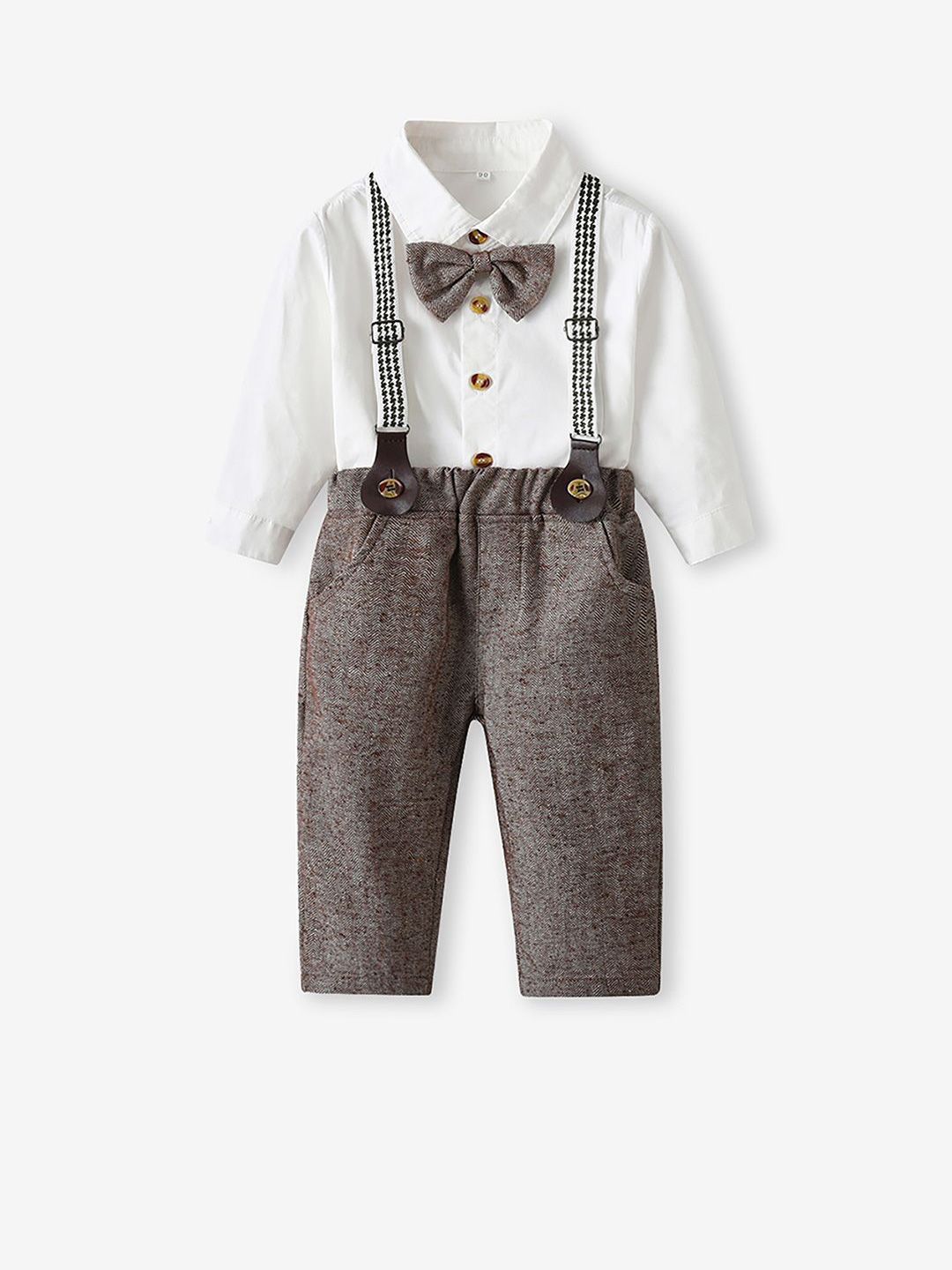 JC SPARKLE Boys Printed Long Sleeves Shirt With Trouser & Suspenders-image-2