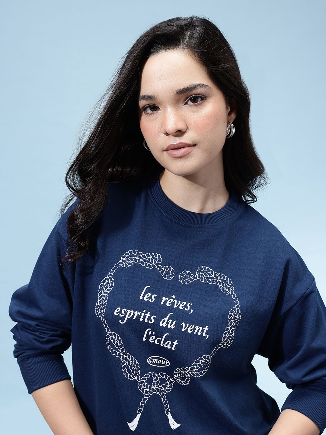glitchez Typography Print Drop-Shoulder Sleeves Relaxed Fit Terry Sweatshirt-picture-57