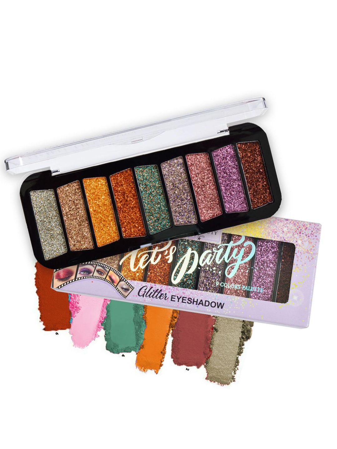 Adbeni 9 Color Glitter Eyeshadow Palette - Shade - 01-image-16