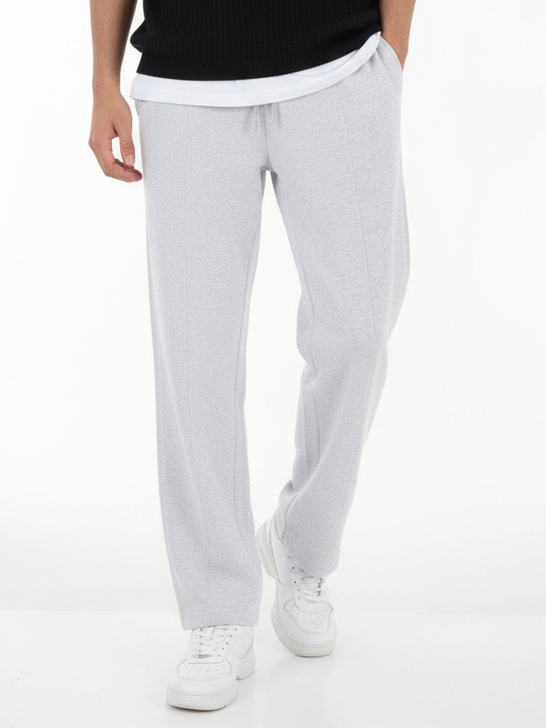 glitchez Men Baggy Fit Panelled Track Pants-image-9