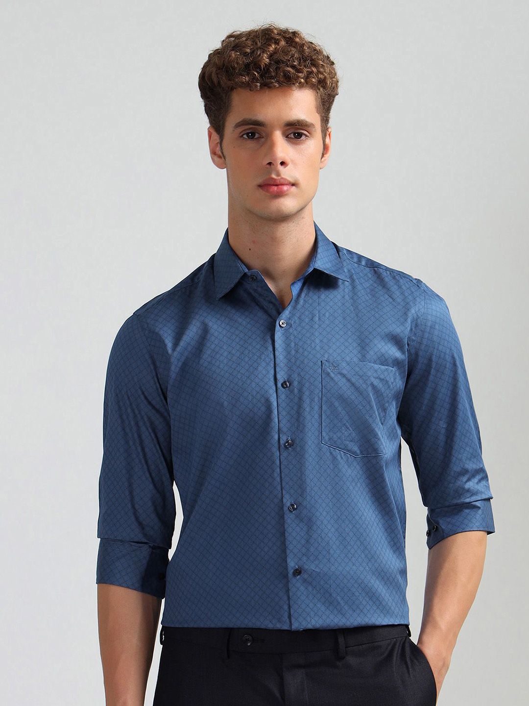 Arrow Men Liberty Classic Fit Geometric Printed Spread Collar Pure Cotton Formal Shirt-picture-17