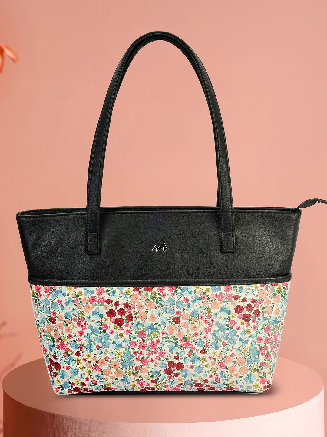 Metro Women Floral Printed Shopper Zip Detail Tote Bag-picture-19