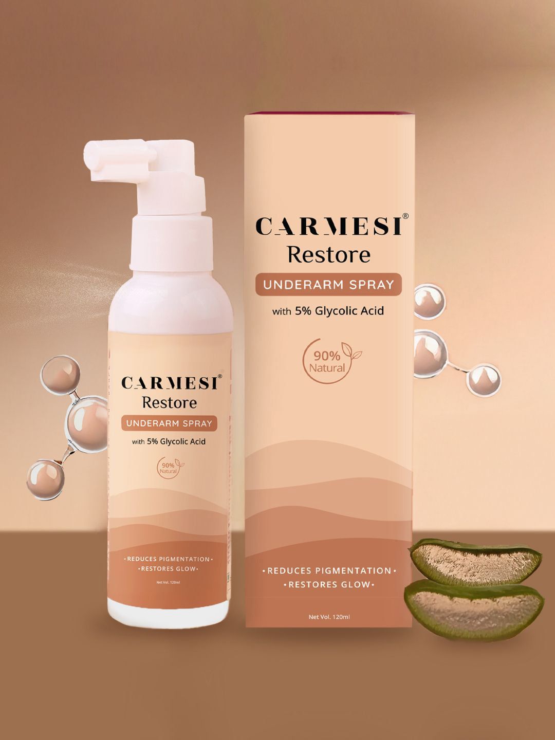 CARMESI Restore Underarm Spray With 5% Glycolic Acid- 120 ml