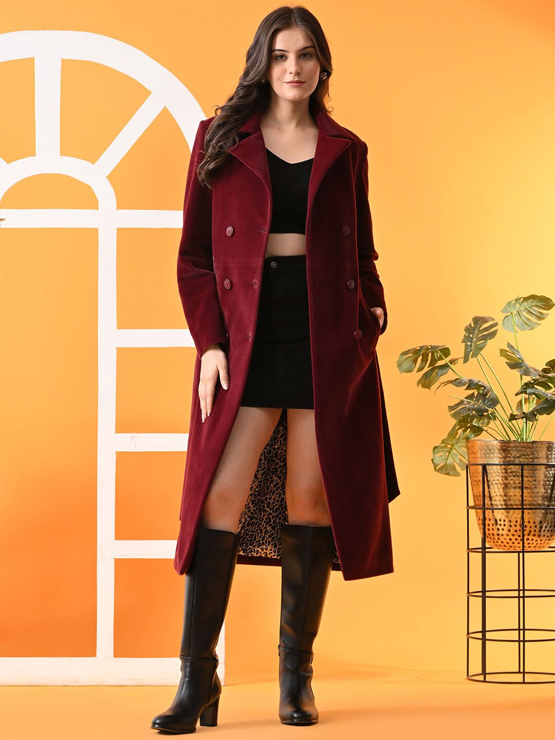 TBOJ Leather Double-Breasted Longline Trench Coat-picture-38