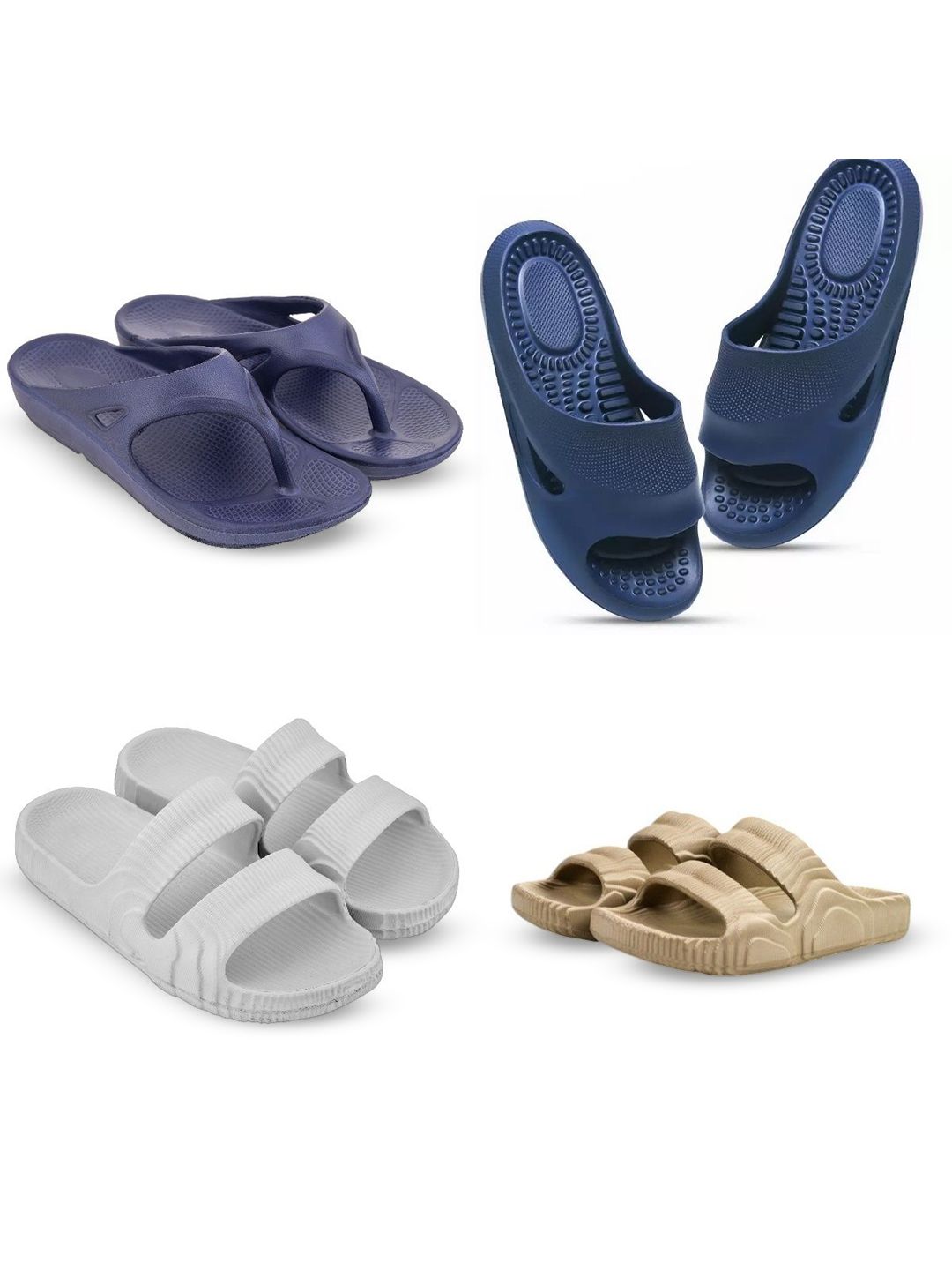 Feel alive Men Set of 4 Ultra-Comfortable Lightweight EVA Flip Flops-picture-35