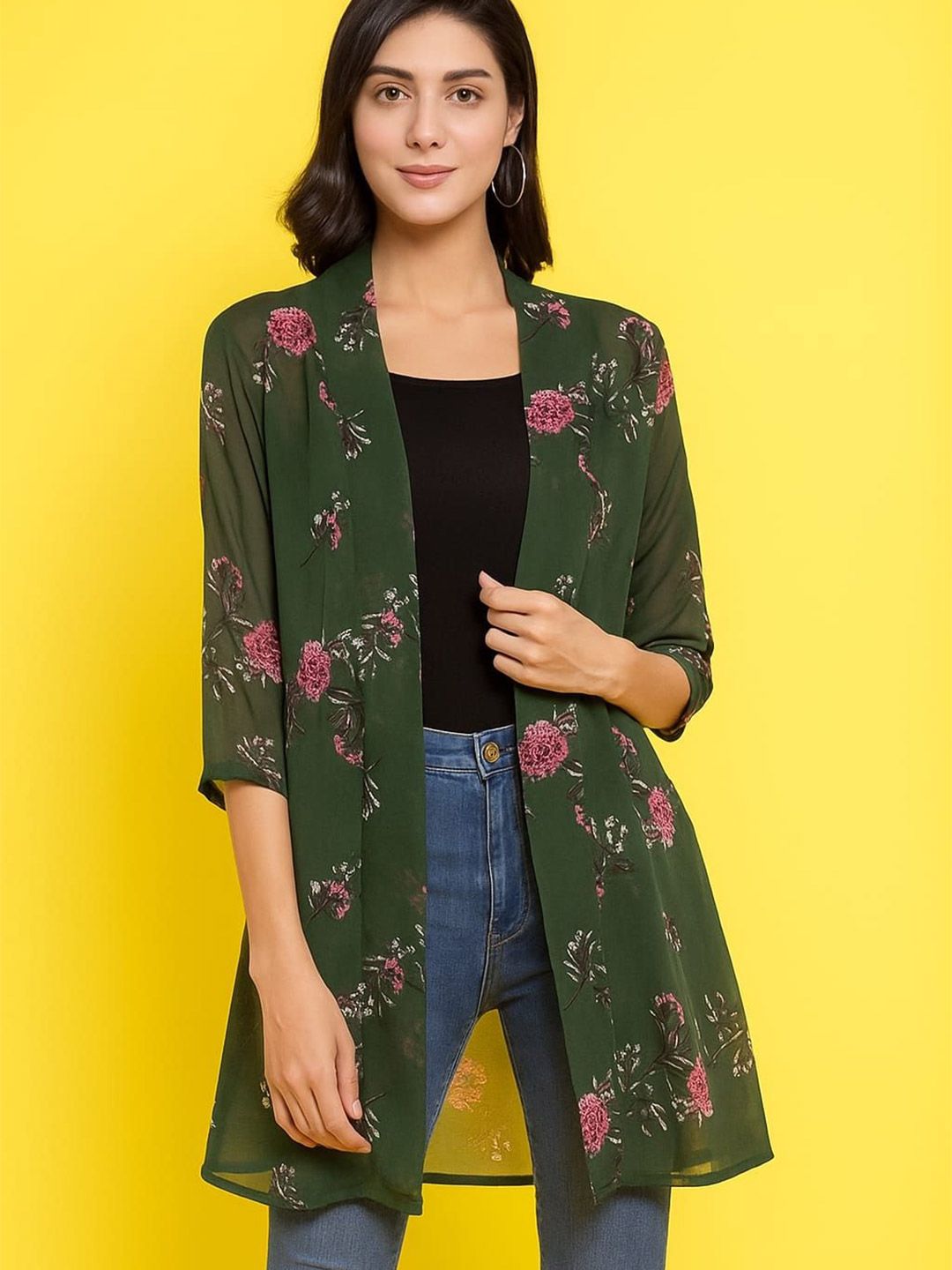 AB Collection Women Printed Longline Shrug-image-48
