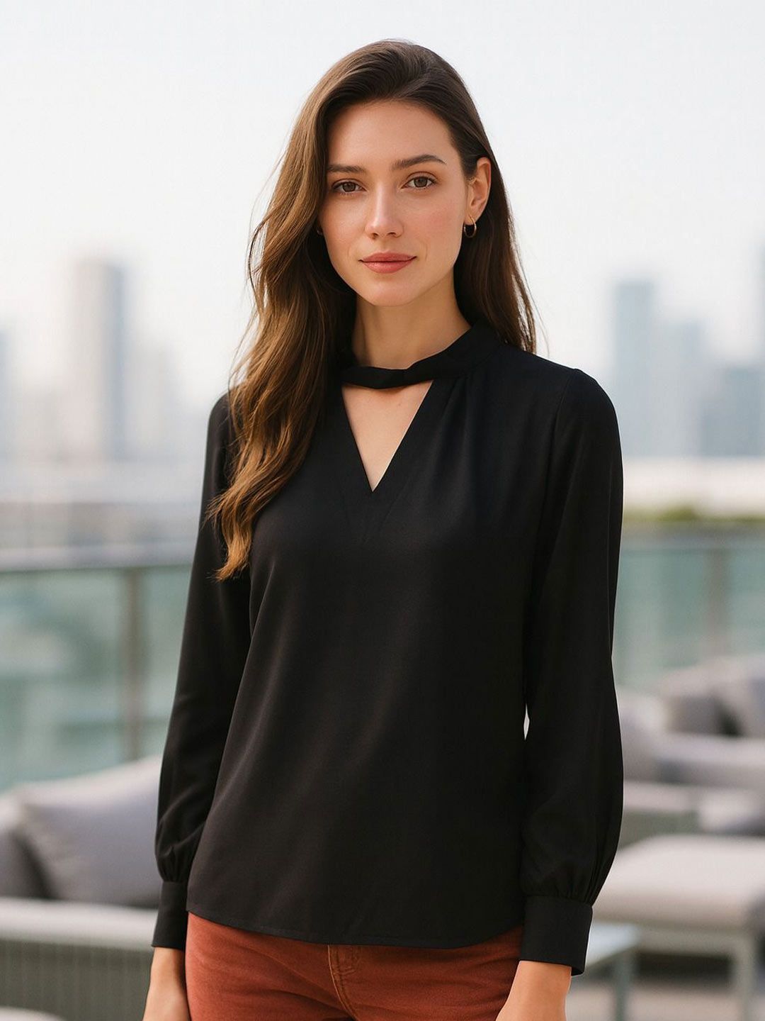 4WRD by Dressberry Women Keyhole Neck Georgette Top-picture-25