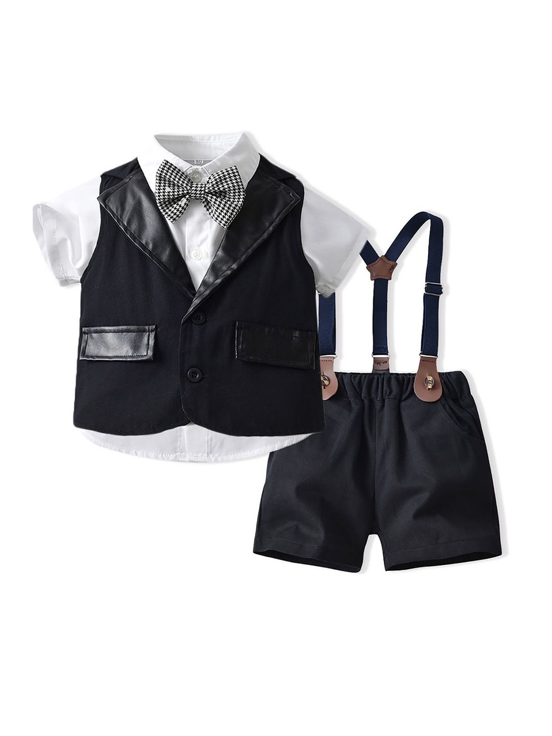 JC SPARKLE Boys Short Sleeves Shirt With Shorts & Waistcoat-image-48