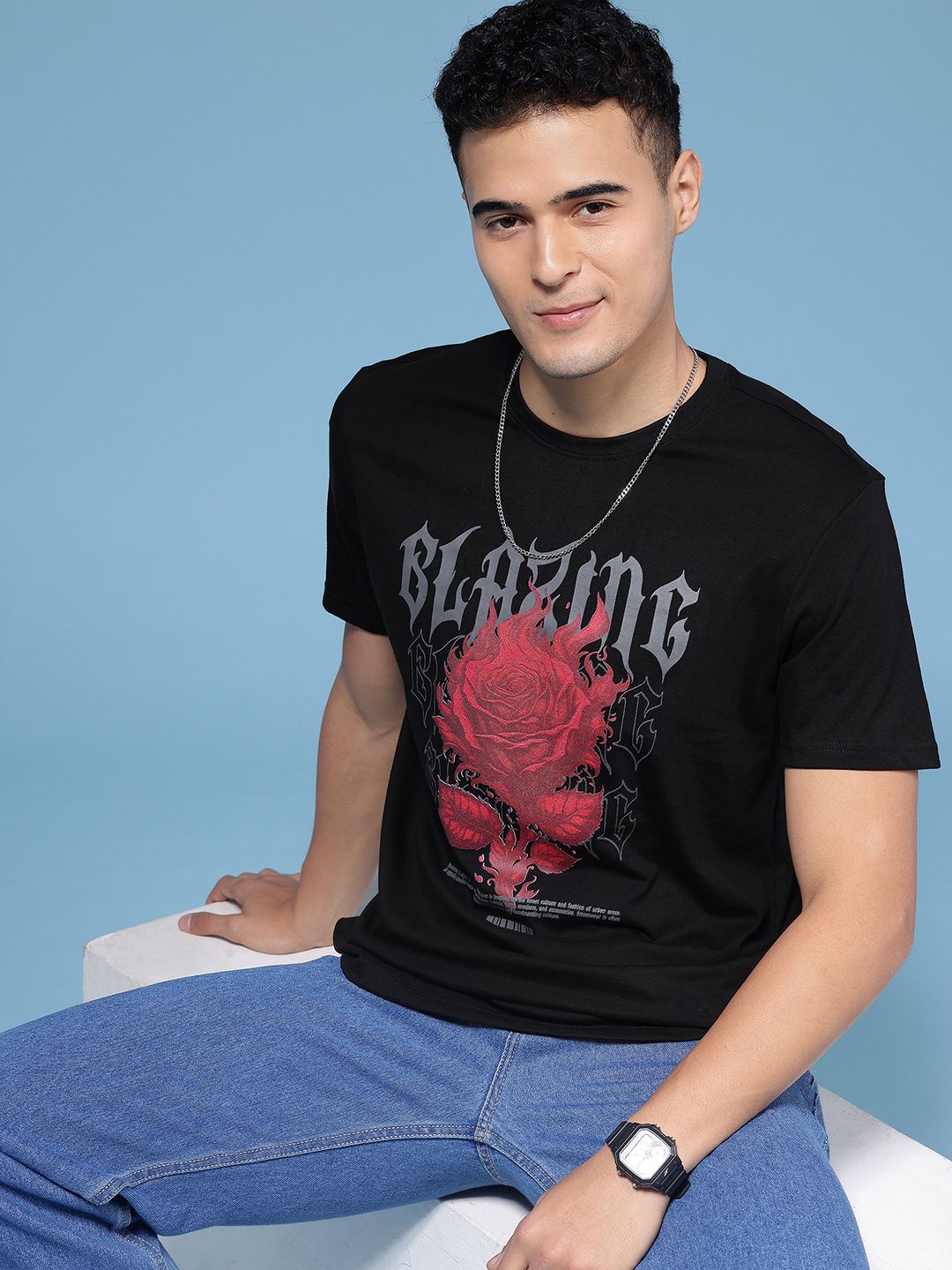 HERE&NOW Graphic Printed Pure Cotton T-shirt-picture-18