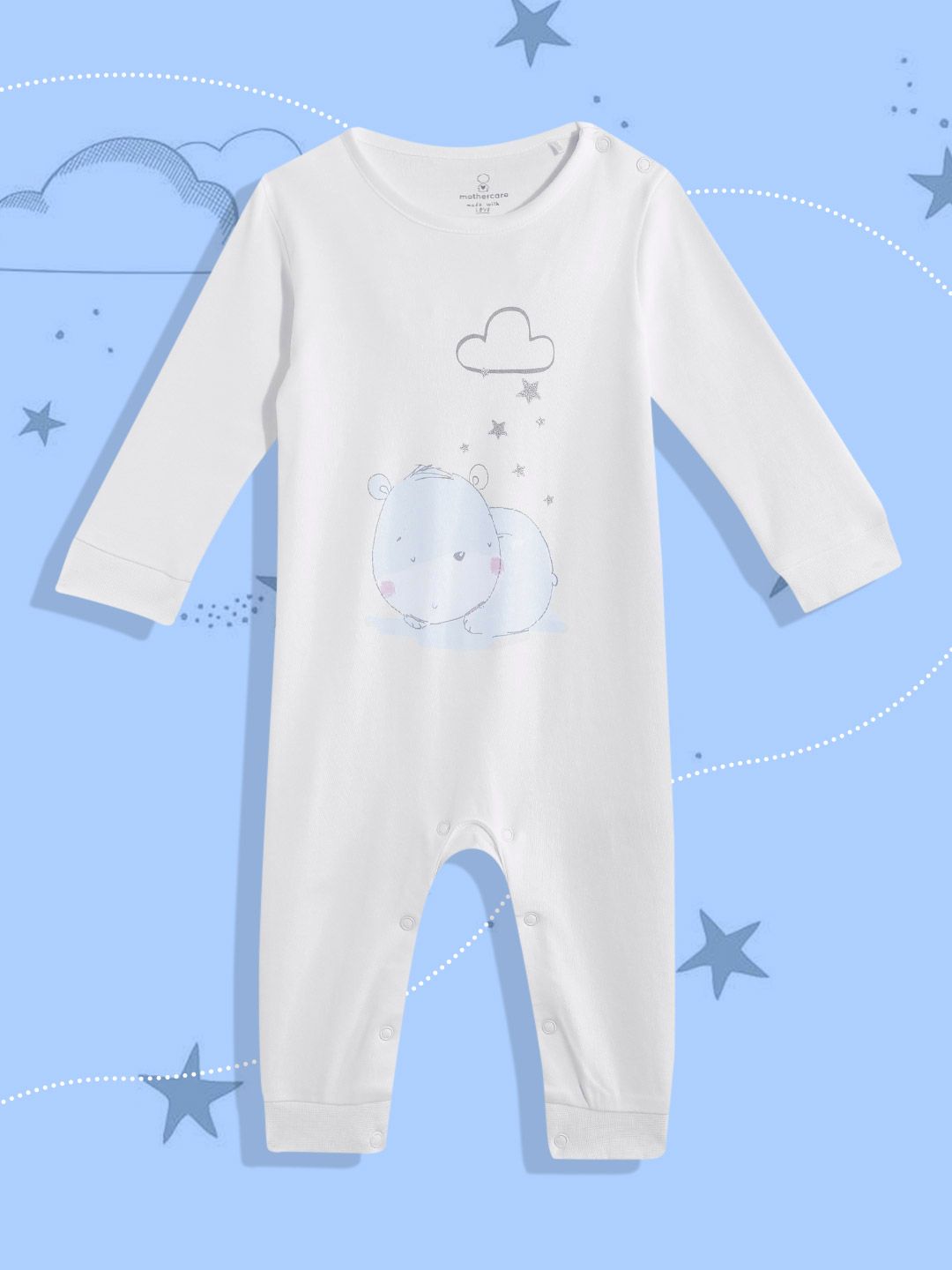 mothercare Infant Boys Printed Pure Cotton Rompers