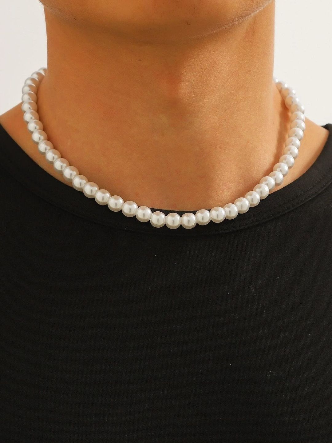 Its 4 You Men Silver-Plated Pearl Beaded Necklace-picture-13