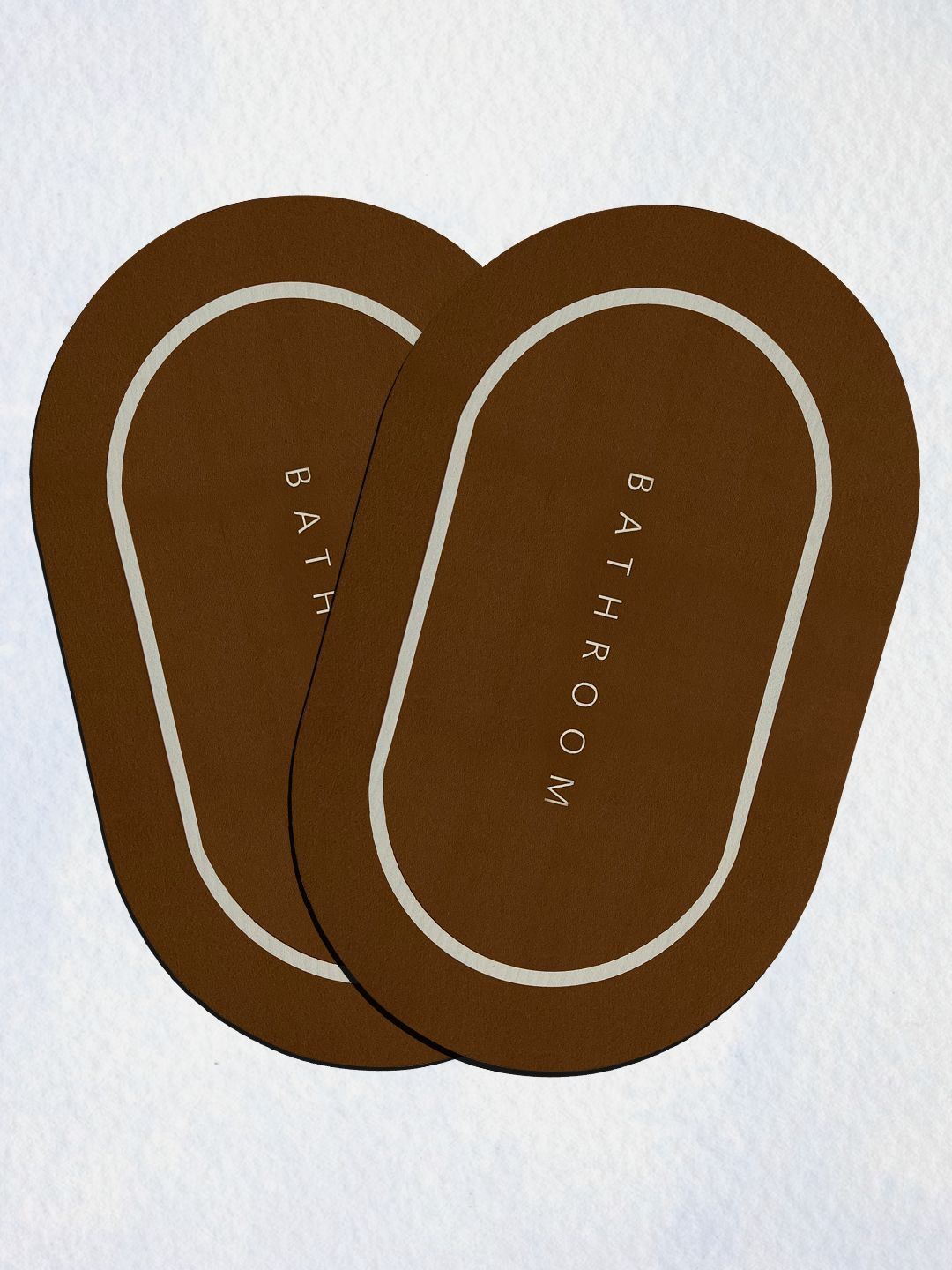 SITTELLA Pack of 2 Anti-Skid Oval Bathroom Printed Rubber Mat-image-39