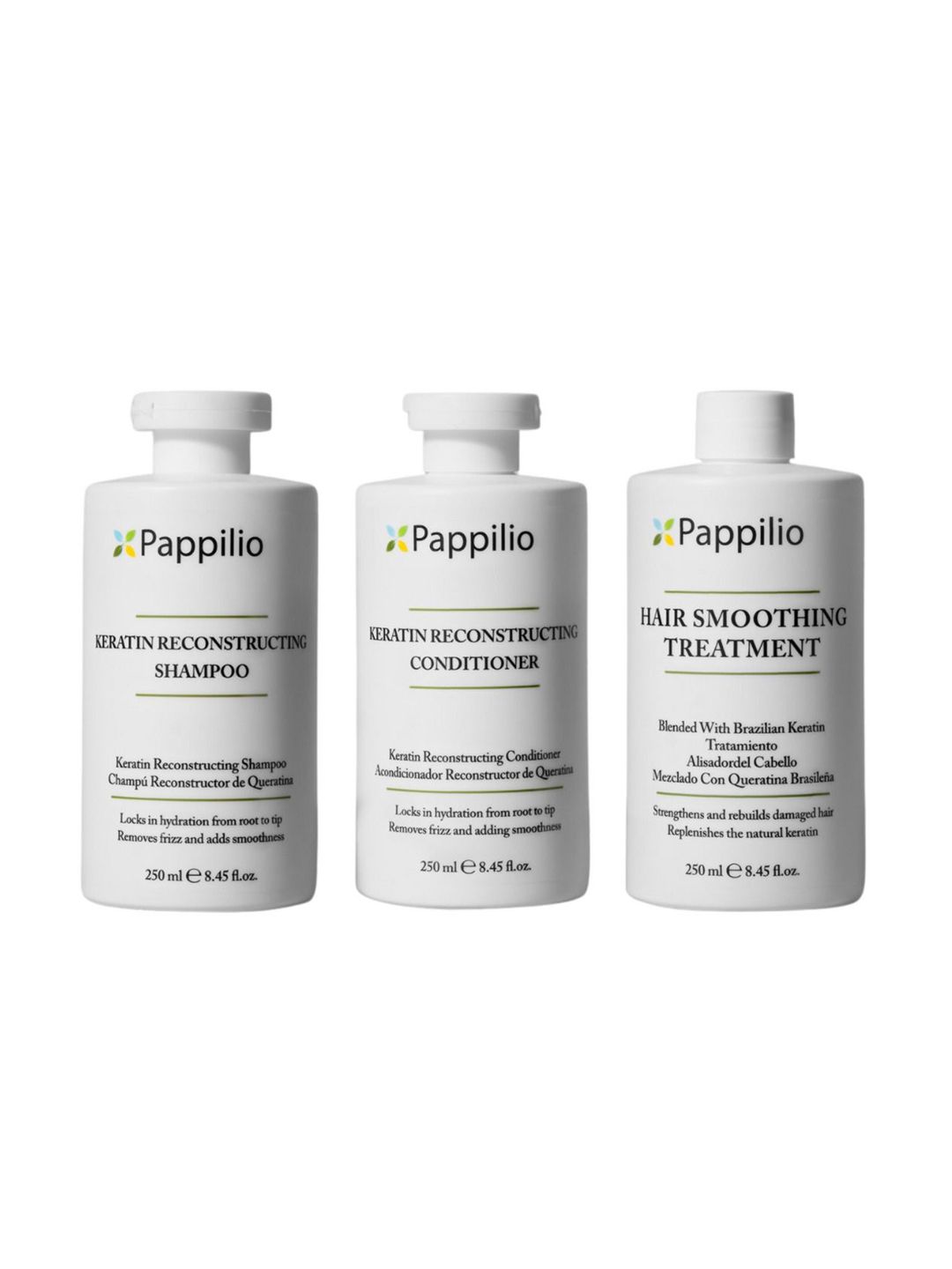 Pappilio Set Of 3 Keratin Shampoo, Conditioner & Smoothing Hair Treatment Kit 250 ml Each-picture-17