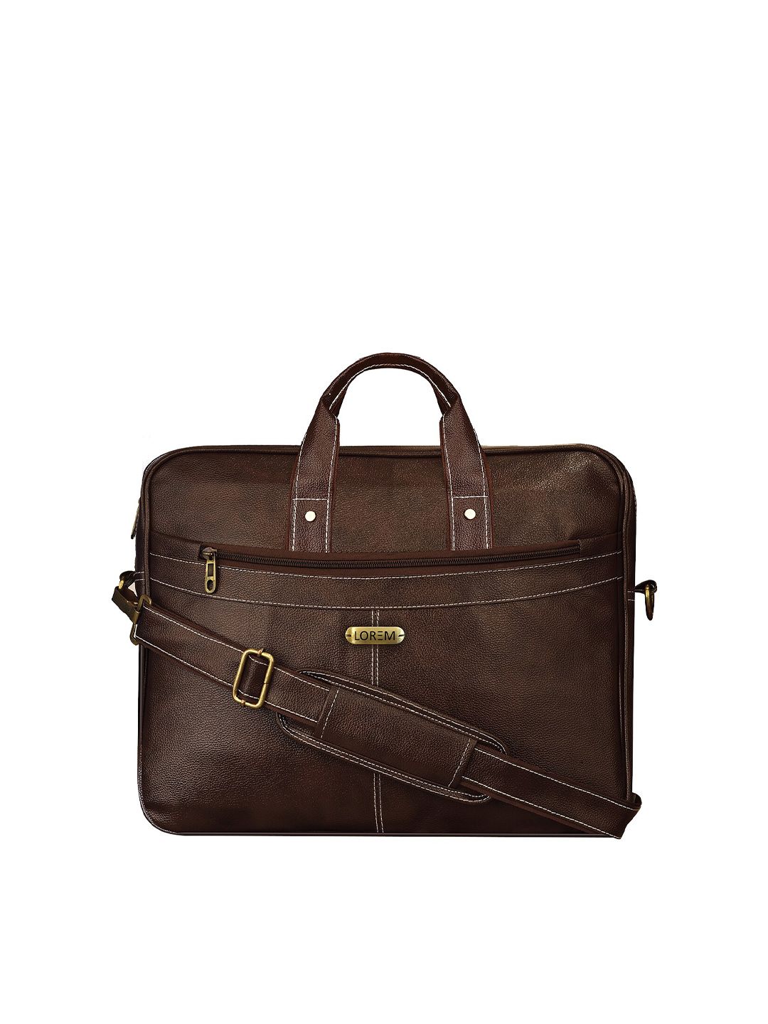 LOREM Unisex Coffee Brown Laptop Bag-picture-19