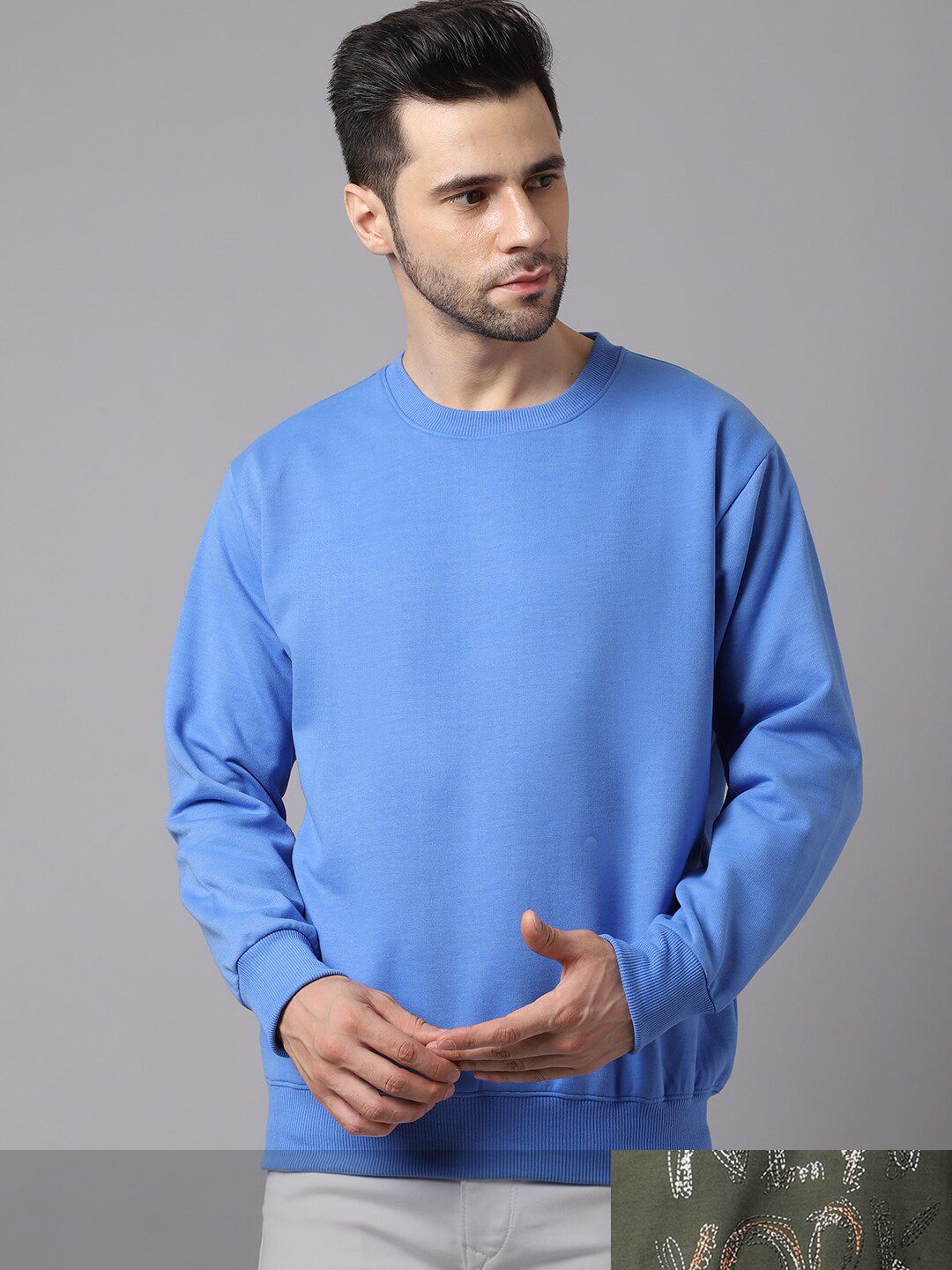 mack jonney VIMAL JONNEY Men Blue and Brown Pack of 2 Printed Sweatshirts-picture-28
