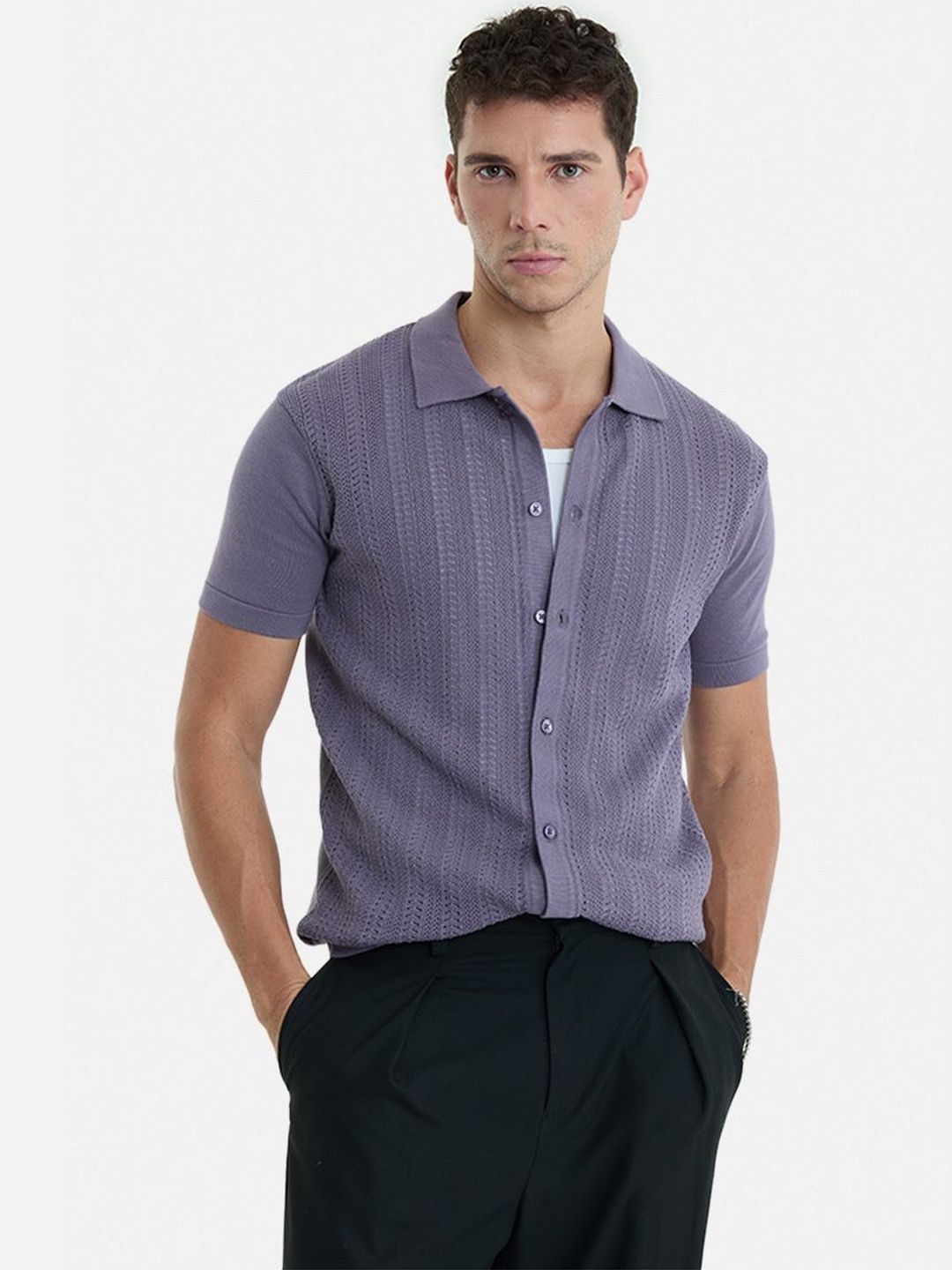 Snitch Men Semi Sheer Casual Shirt-image-23