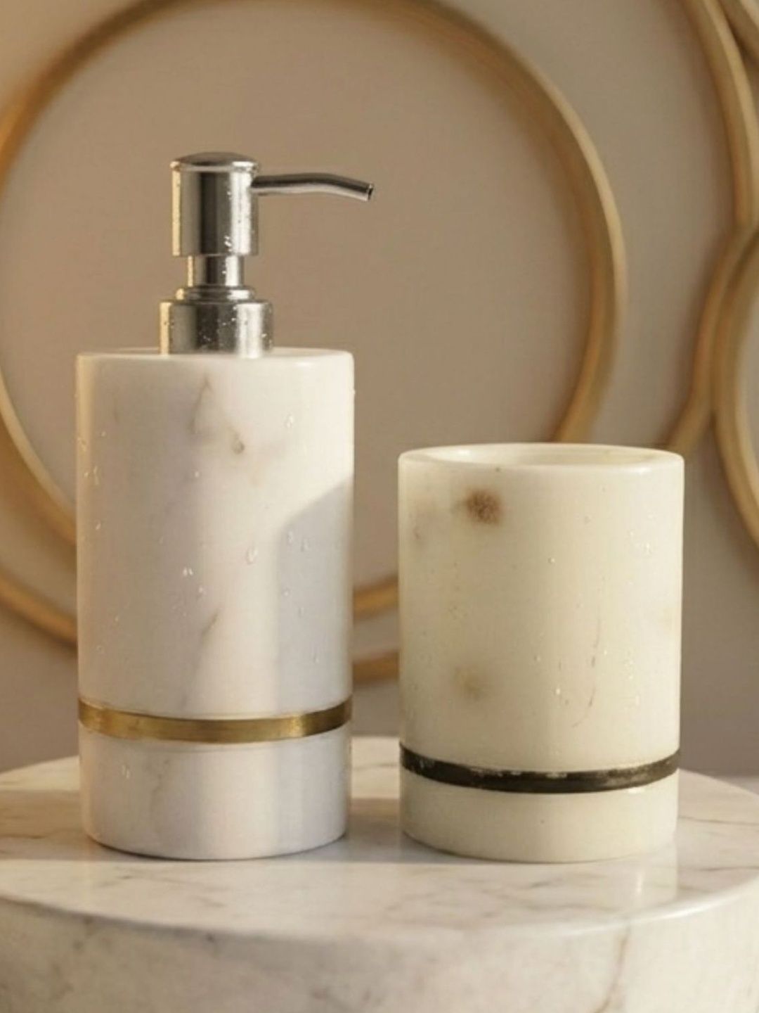 CHAAK DESIGN White 2 Marble Soap Dispenser-picture-45