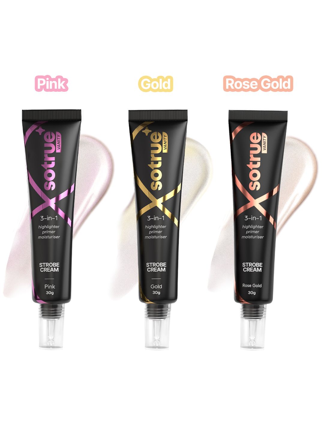 SOTRUE Set Of 3 Trio Illuminating Strobe Creams - Rose Gold, Pink, & Gold - 30 g Each-picture-16