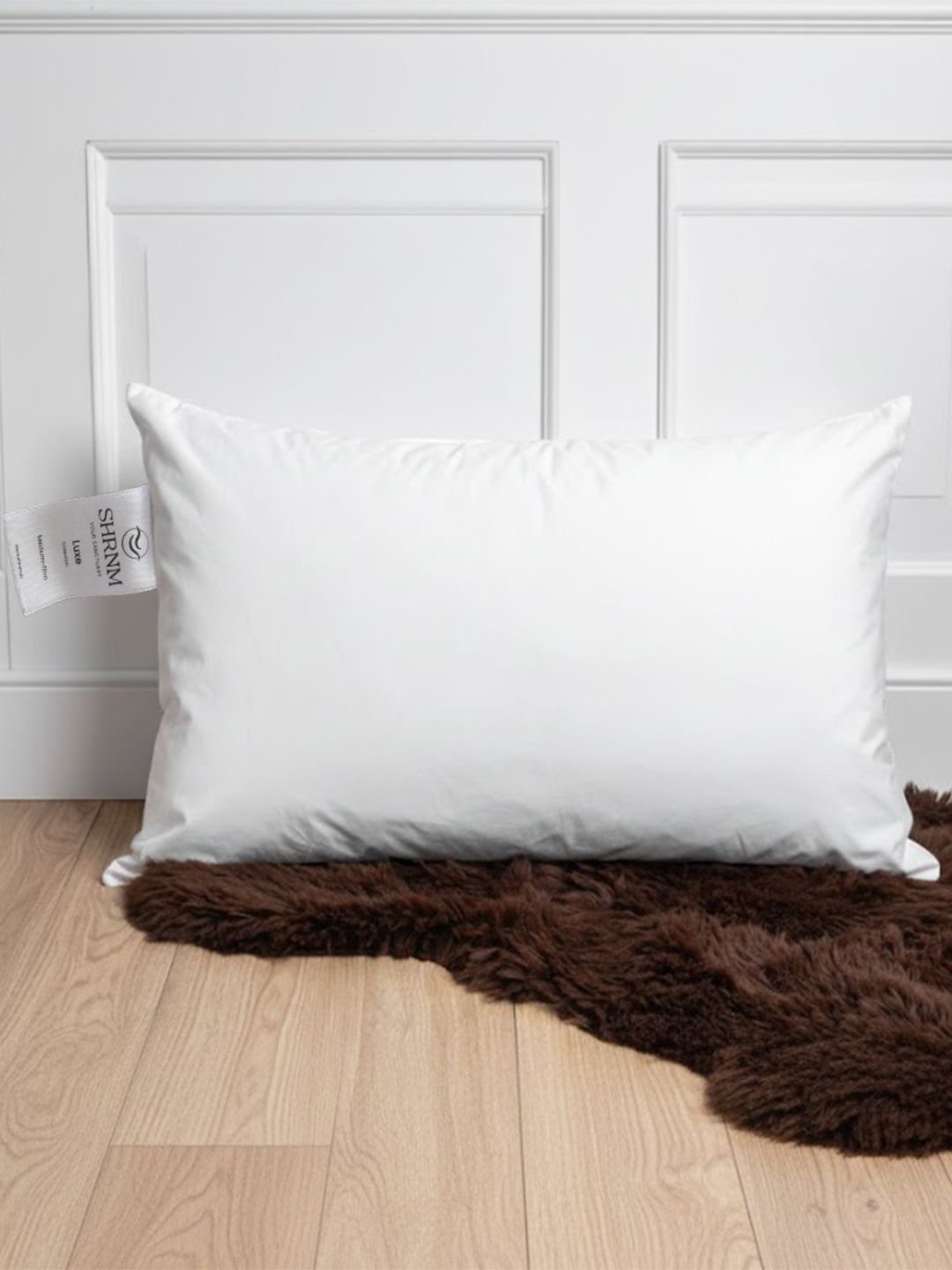 SHRNM White Feathers Filled Cotton Lightweight Sleep Pillow-image-49