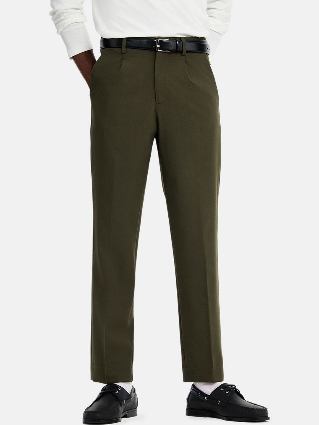 Snitch Men Wrinkle Free Pleated Trousers-picture-32