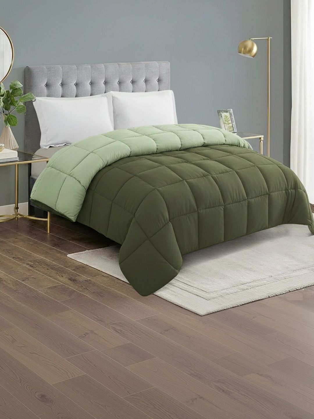 FLOATING DREAMS Khaki Mild Winter 210 GSM Comforter-image-10