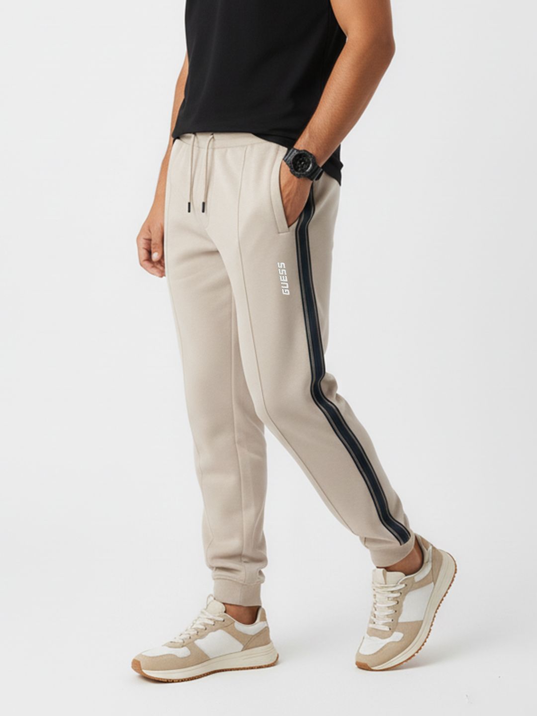GUESS Men Mickey Punto Milano Side Stripes Joggers-image-26