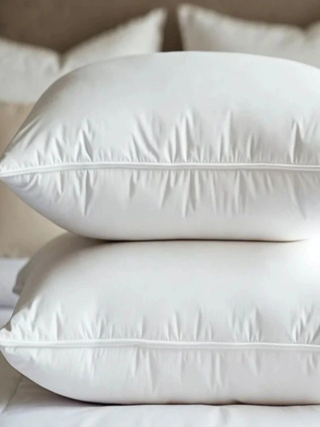 SHRNM White Feathers Filled Cotton Lightweight Sleep Pillow-image-43