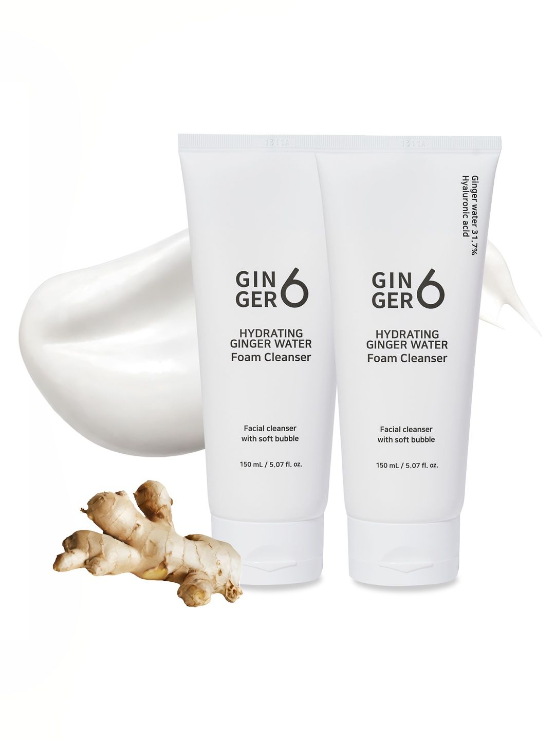 GINGER6 Set Of 2 Hydrating Ginger Water Foam Cleanser - 150 ml Each-image-29