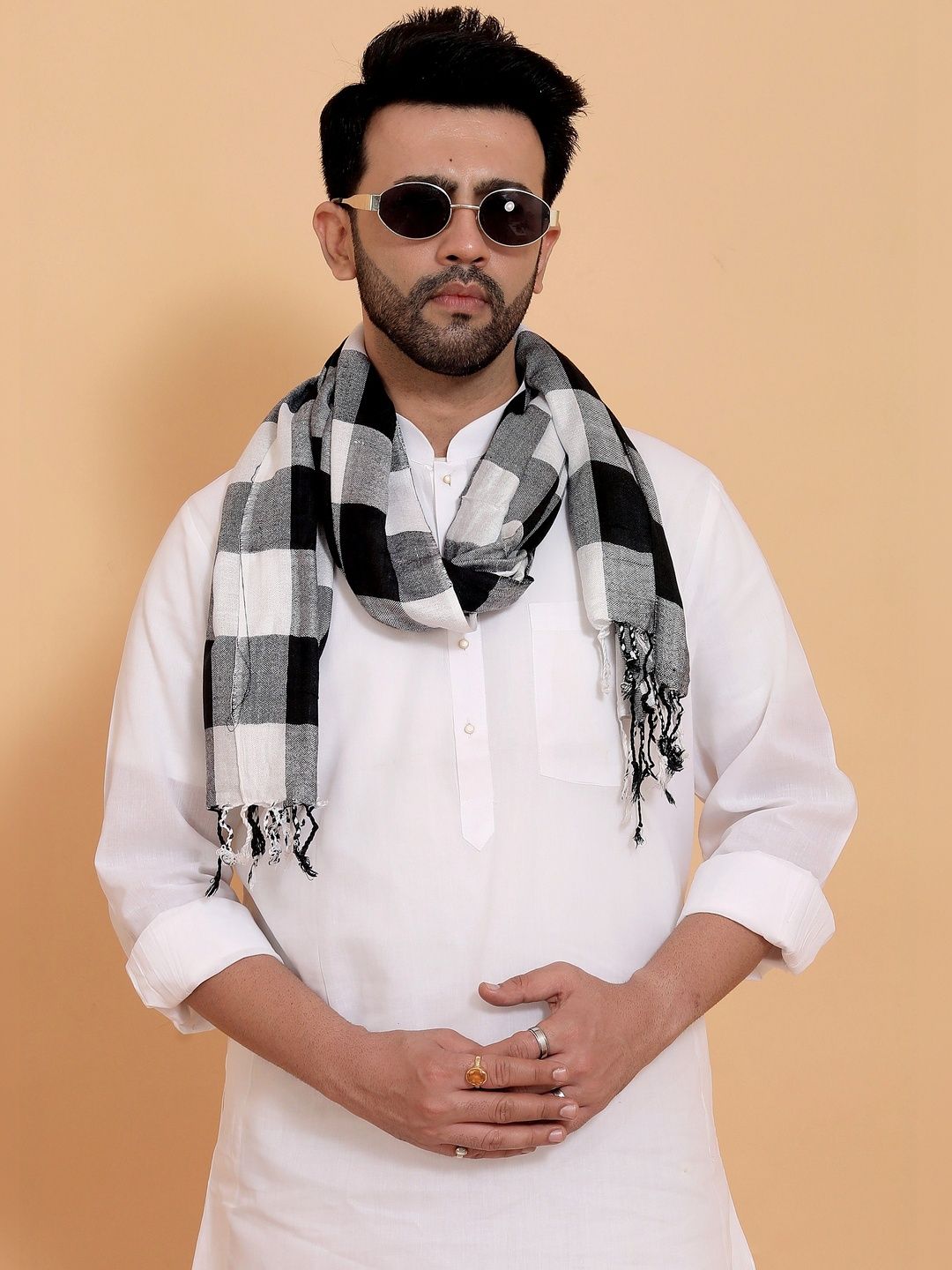 EBADAT Men Checked Scarf-picture-39