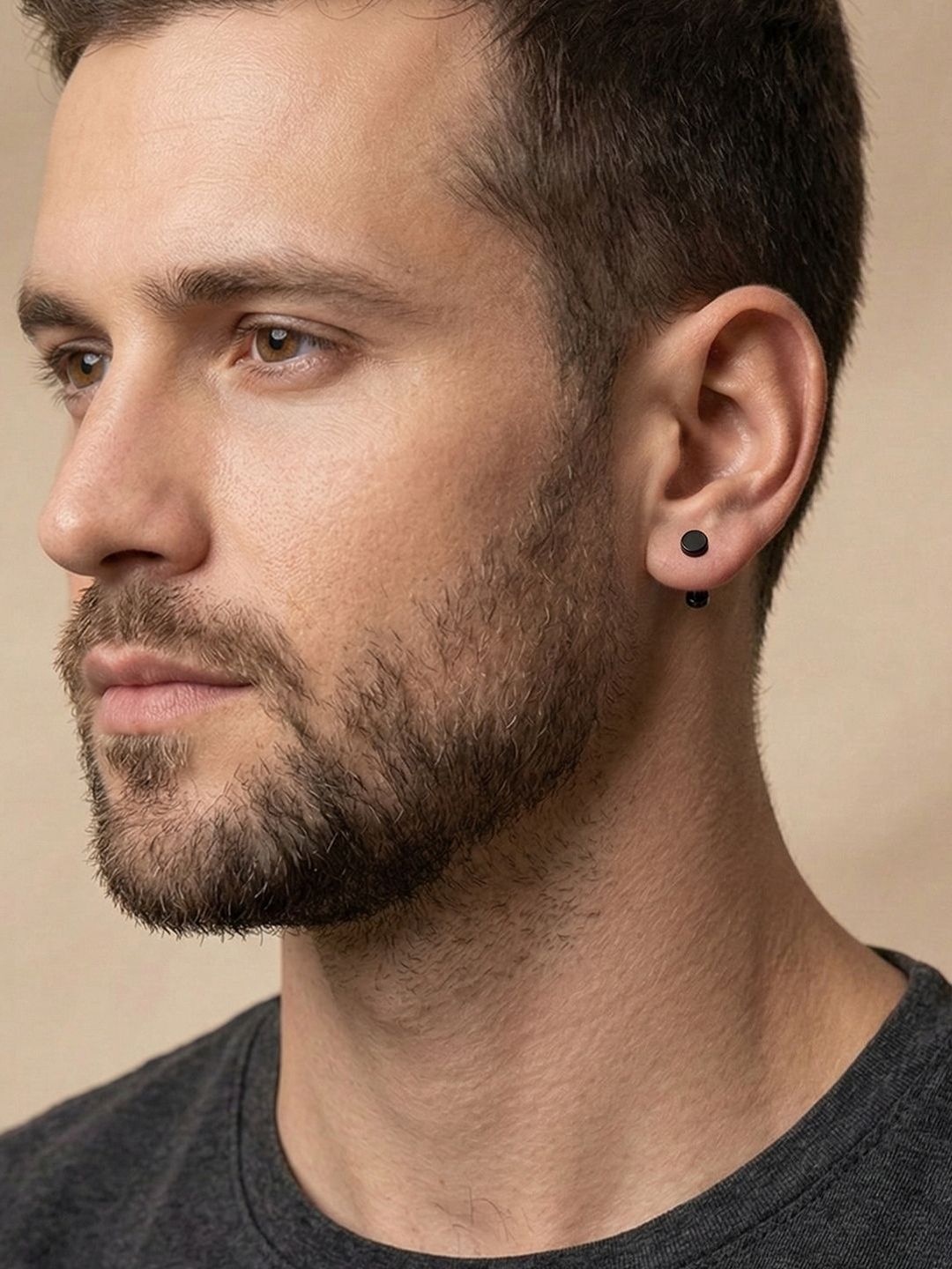 Anouk Men's Black Rhodium Plated Studs Earrings-picture-28