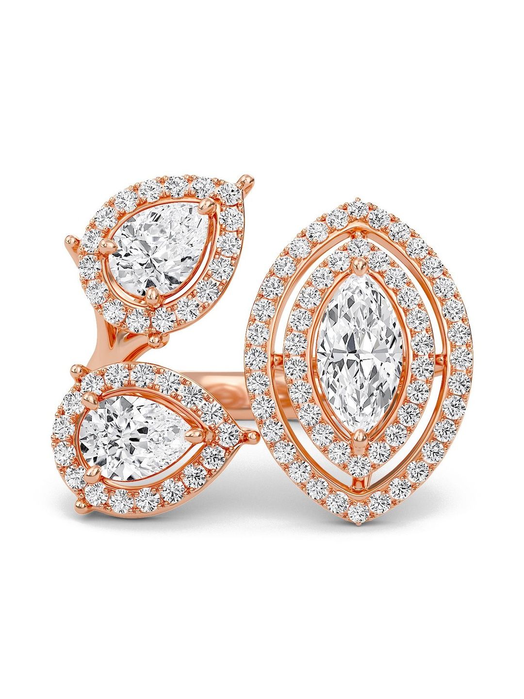 SHINE ETERNAL 18 Kt Rose Gold Diamond Finger Ring- 7.42 g-image-3