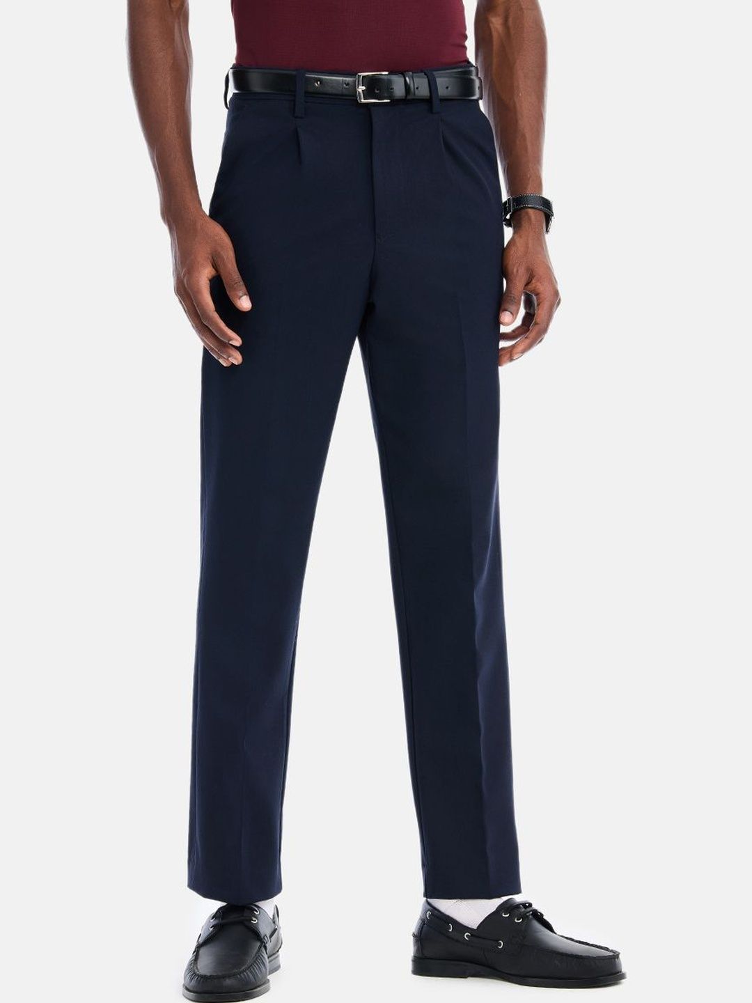 Snitch Men Wrinkle Free Pleated Trousers-picture-28