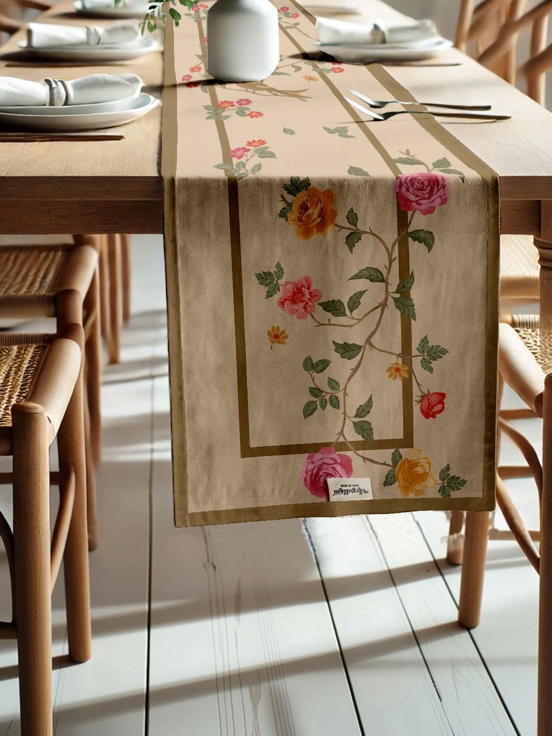 Vargottam Beige Printed Pure Cotton Table Runners-picture-43