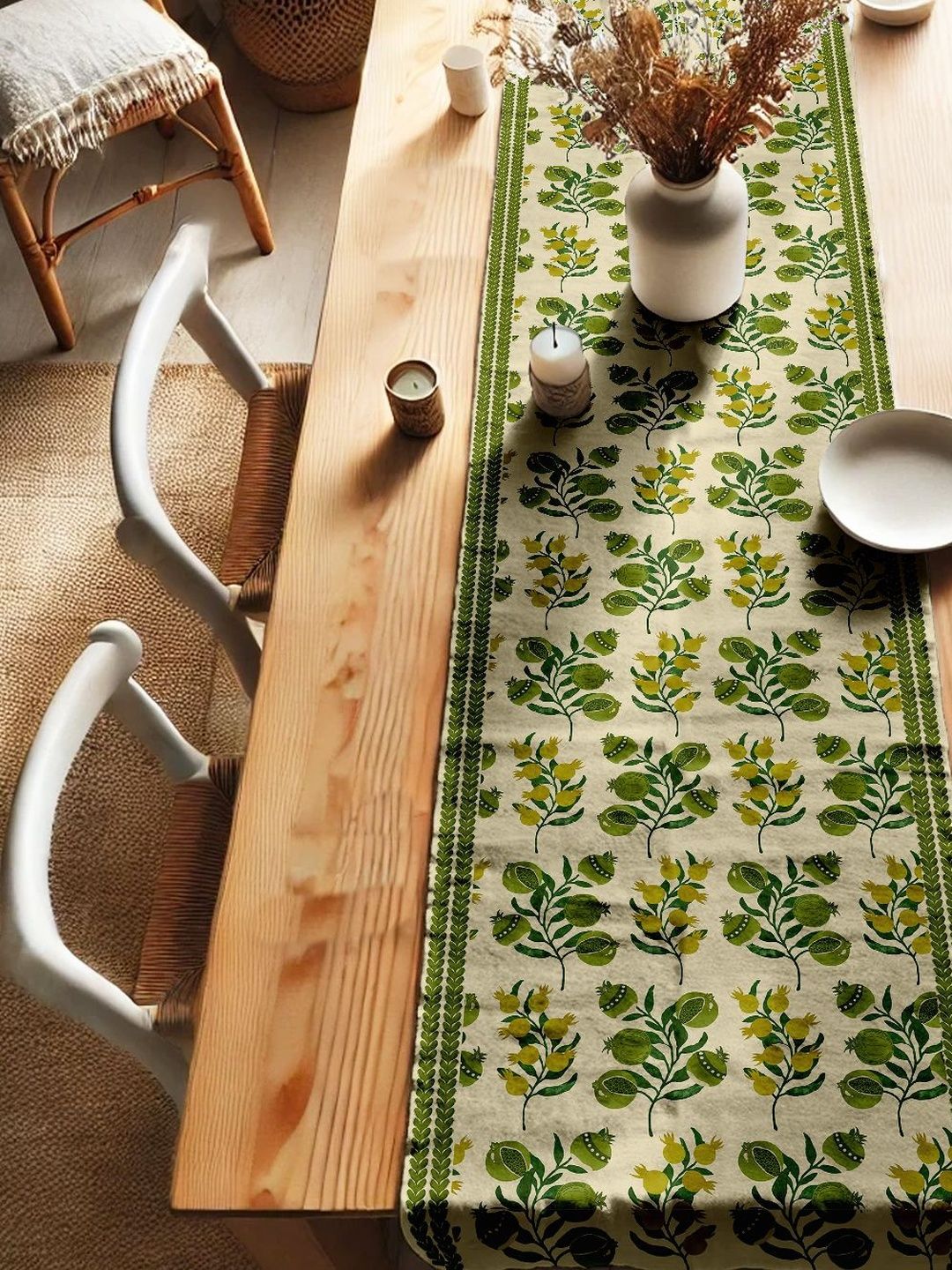 Vargottam Green Printed Pure Cotton Table Runners-picture-43