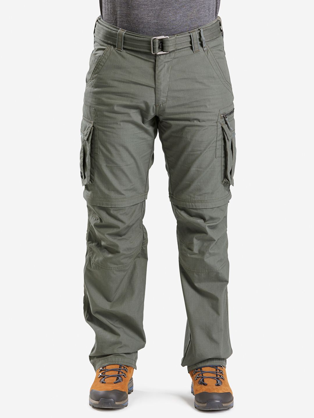 FORCLAZ By Decathlon Men Grey Convertible Cargo Travel Trouser