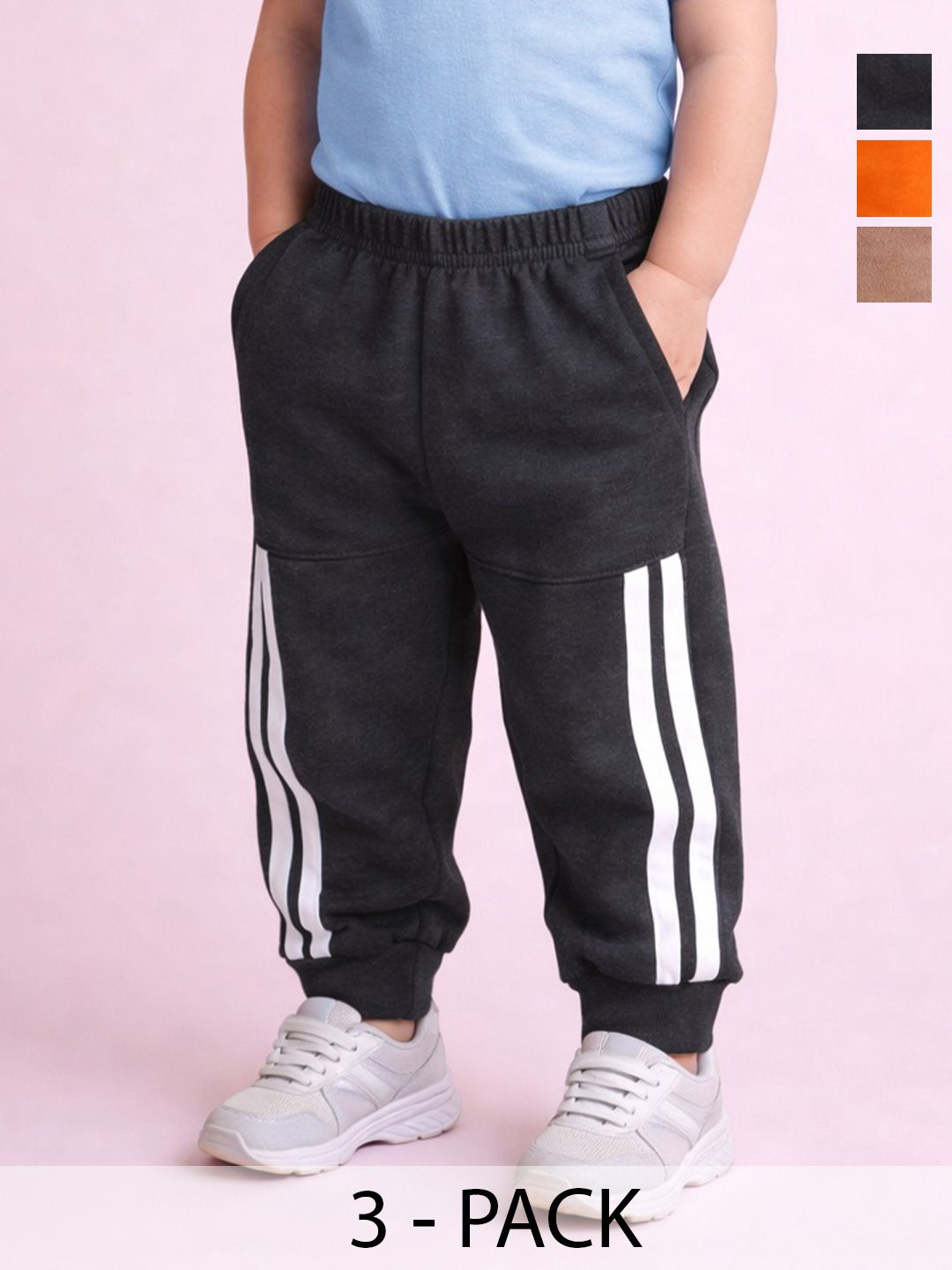 YK Pack of 3 Regular Fit Joggers-picture-25
