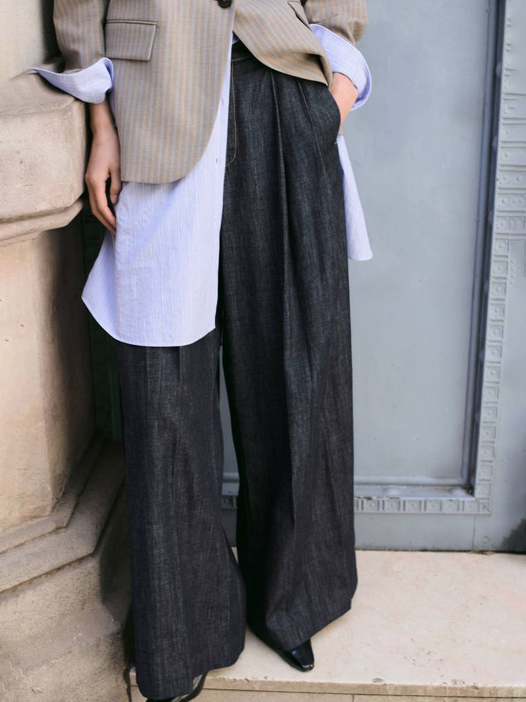 MANGO Women ARTEMIDE Chambray Pleated Trousers-picture-38