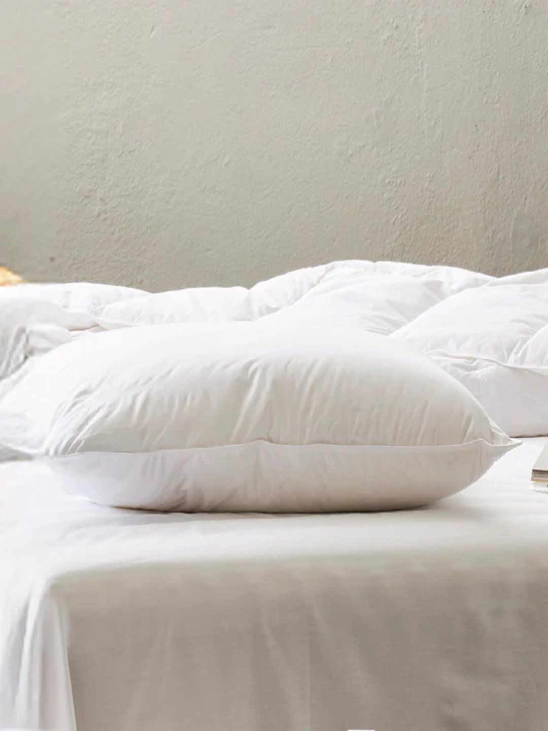 SHRNM White Feathers Filled Cotton Lightweight Sleep Pillow-image-47