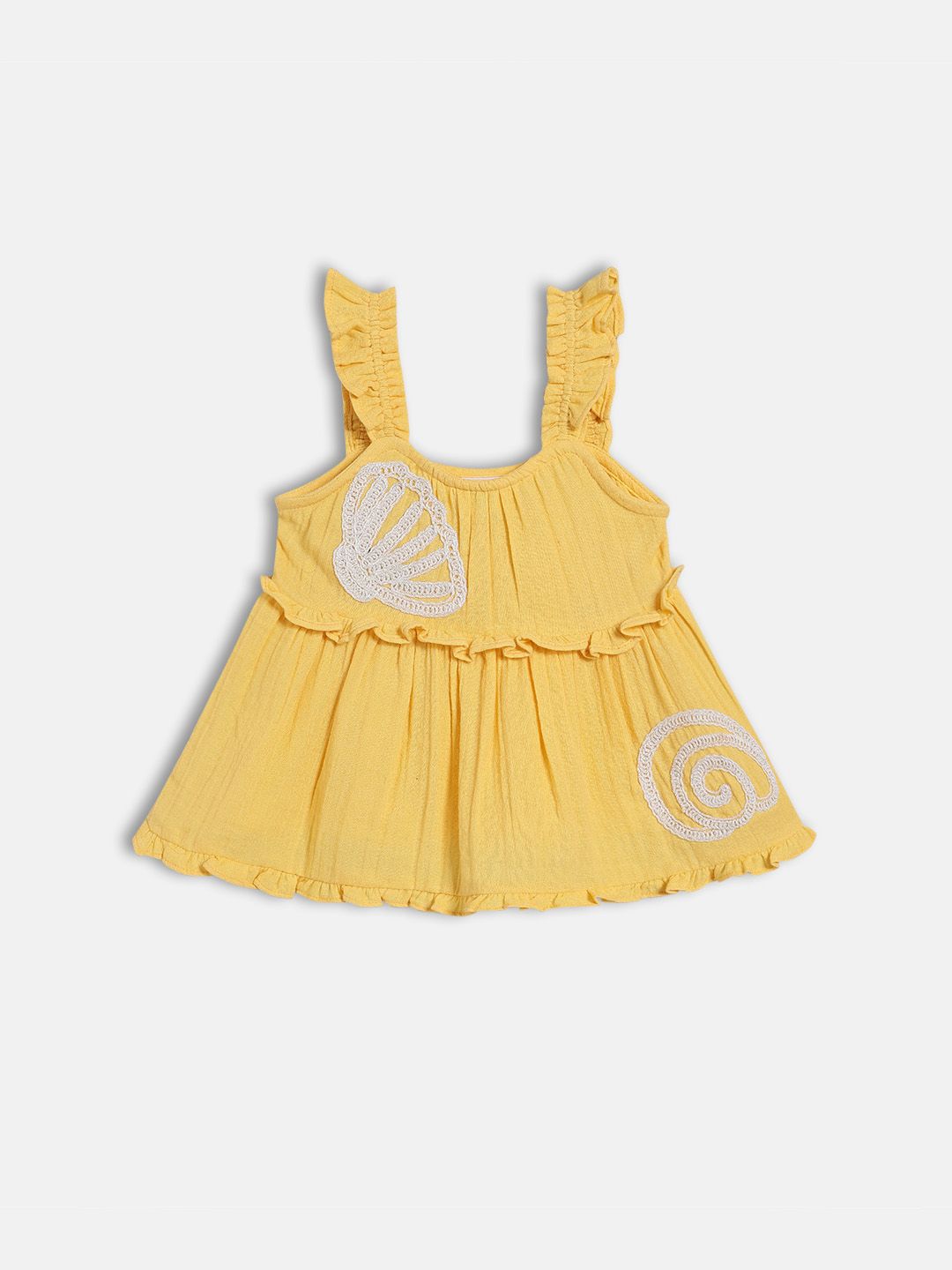 MINI KLUB Embroidered Ruffled Pure Cotton Top-picture-42