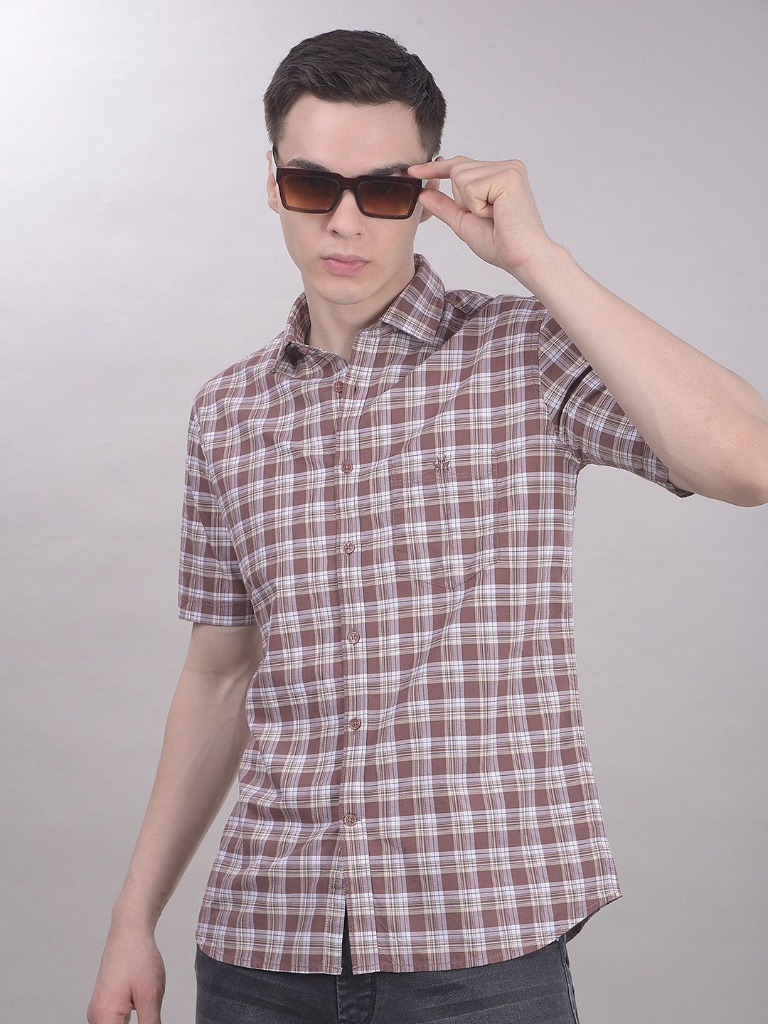 Crimsoune Club Men Slim Fit Checked Casual Shirt-image-30
