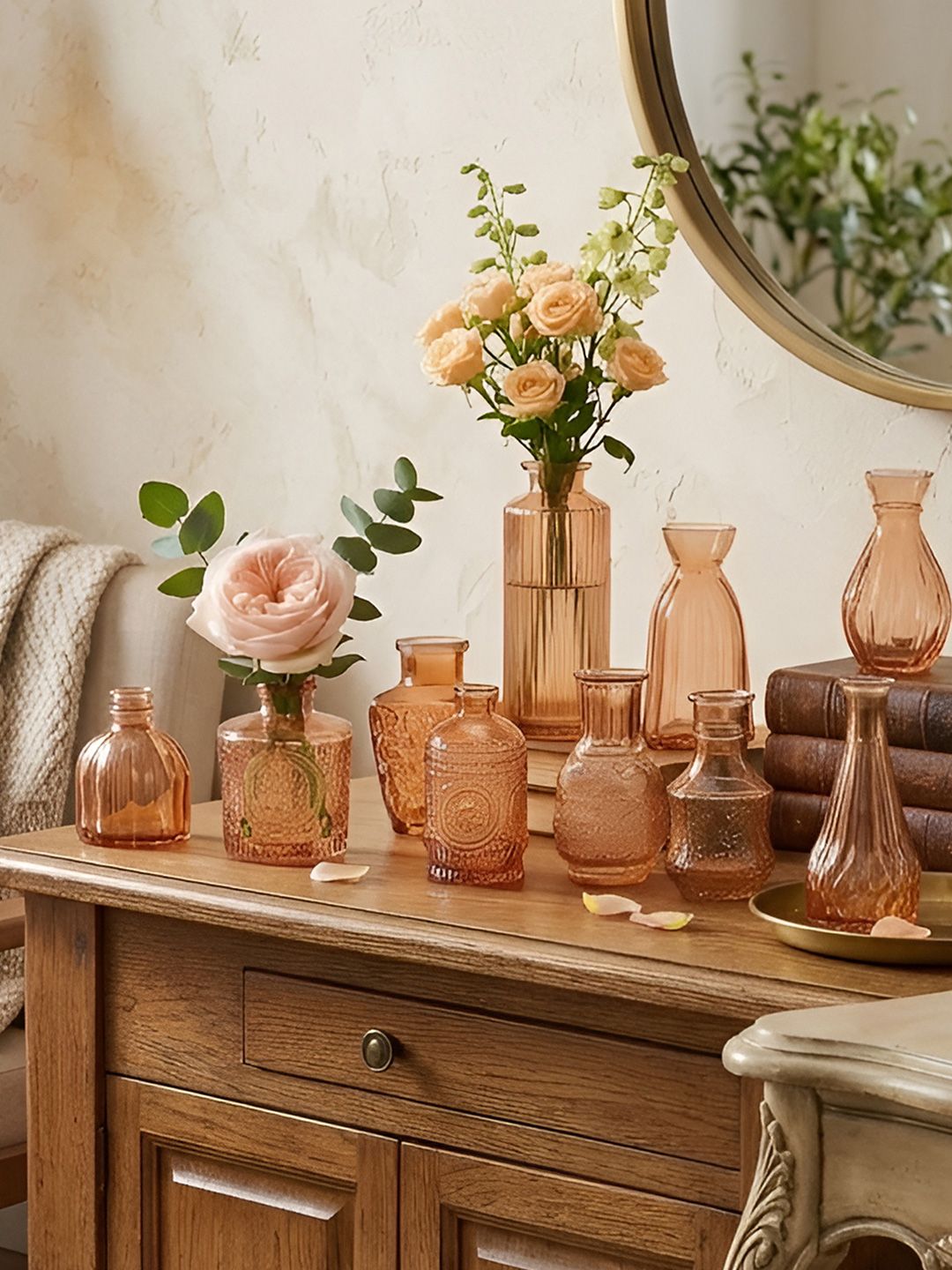TIED RIBBONS 10 Pieces Brown Glass Vases-picture-25