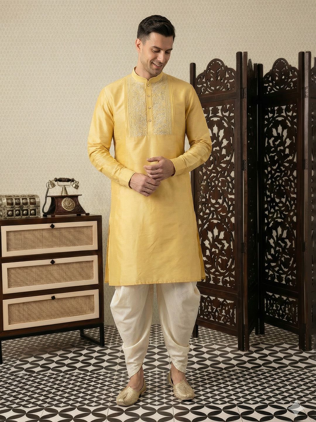 House of Pataudi Ethnic Motifs Embroidered Regular Kurta-picture-45