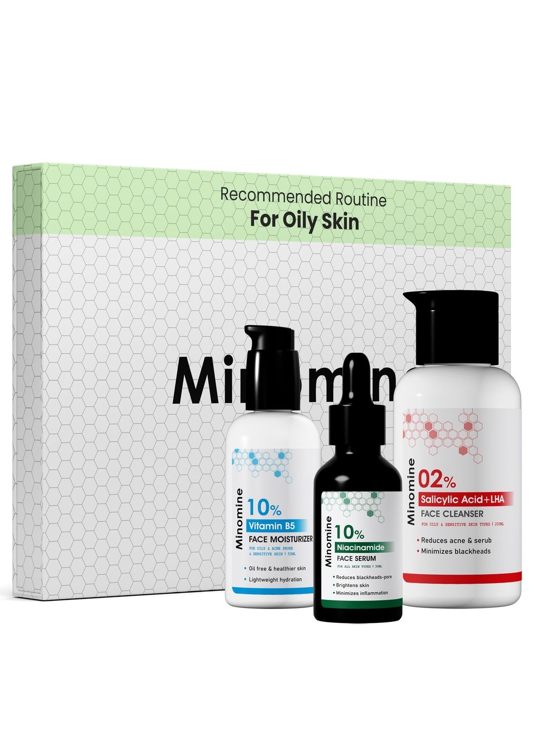 Minomine Set Of 3 Salicylic Acid Cleanser- Niacinamide Serum & Vitamin B5 Moisturizer-picture-28