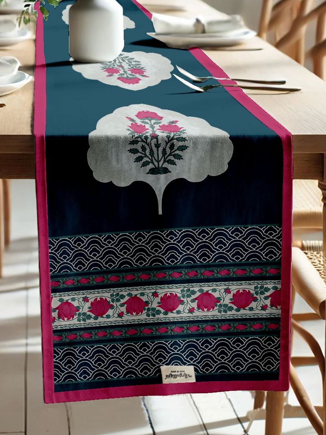 Vargottam Teal Printed Pure Cotton Table Runners-image-33