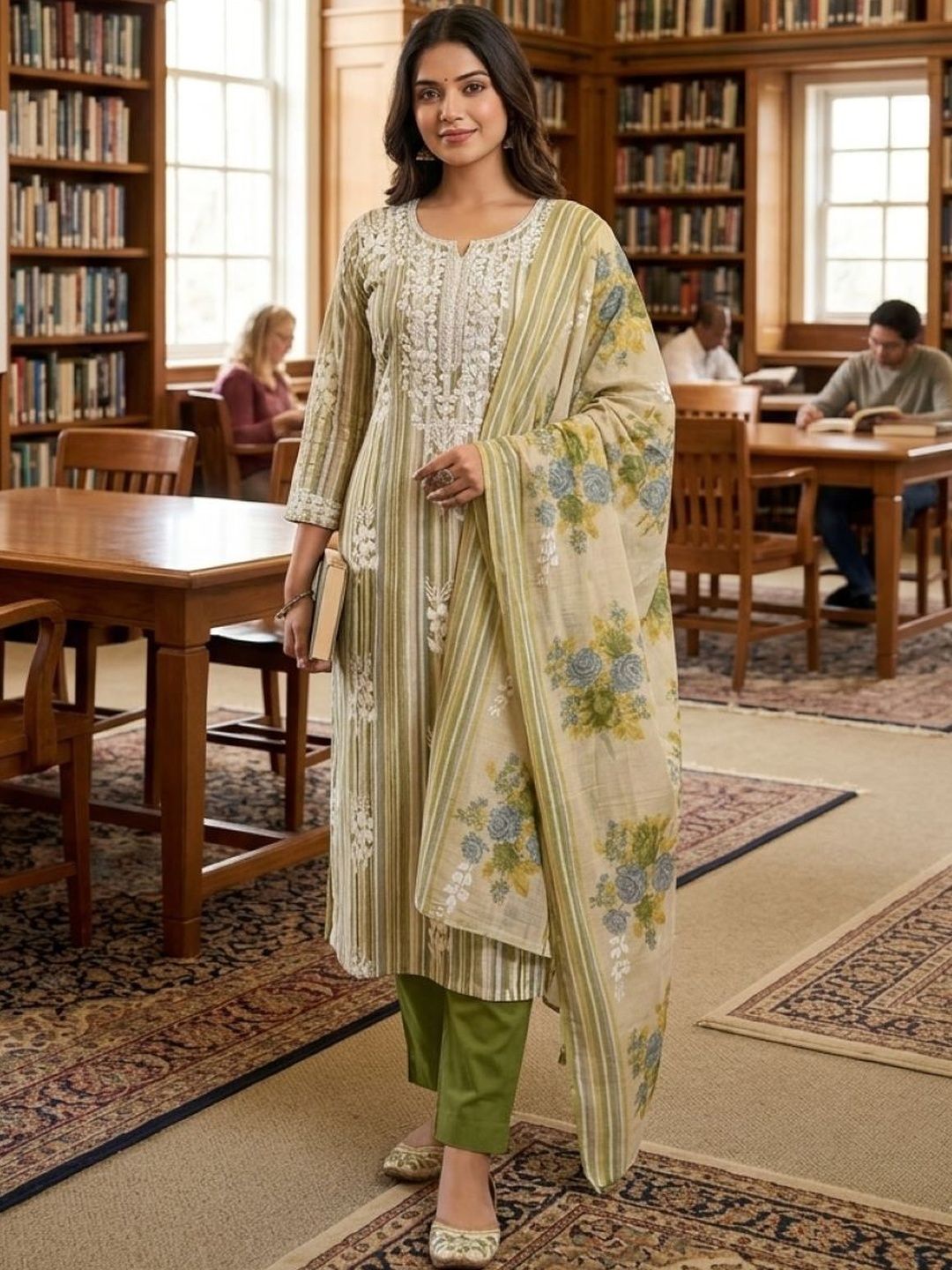 SALWAR STUDIO Embroidered Pure Cotton Unstitched Dress Material-picture-51